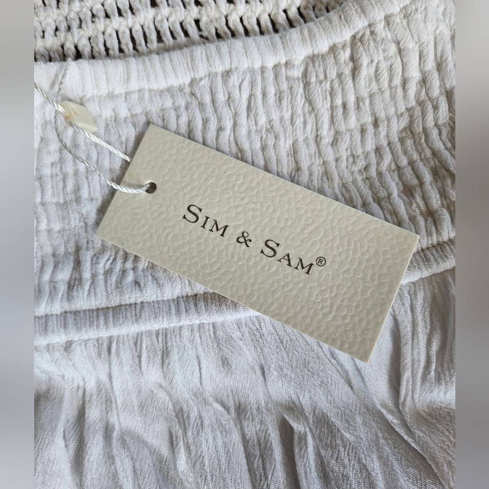NWT Sim & Sam Crotchet Halter Top White Womens Extra Small XS - Picture 6 of 10